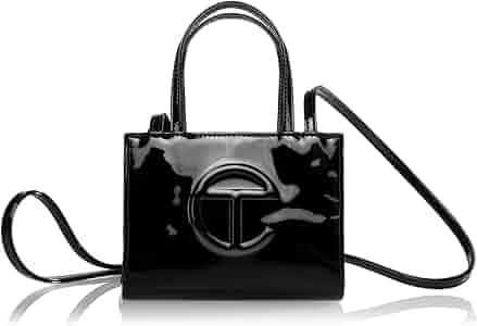 TELFAR Small Shopping Bag - Black Patent: Handbags: Amazon.com